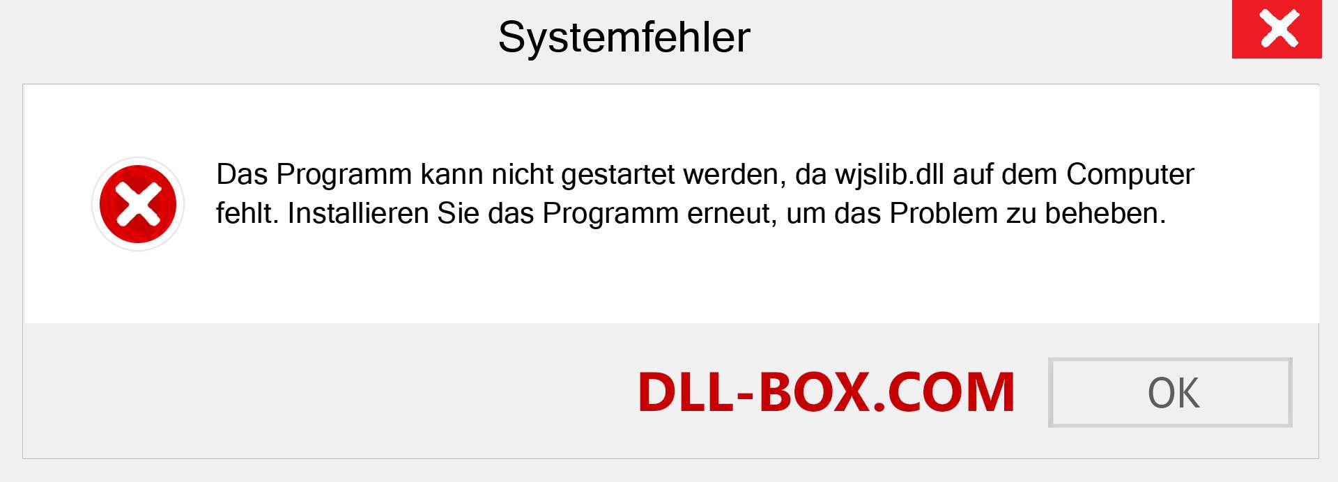 wjslib.dll-Datei fehlt?. Download für Windows 7, 8, 10 - Fix wjslib dll Missing Error unter Windows, Fotos, Bildern