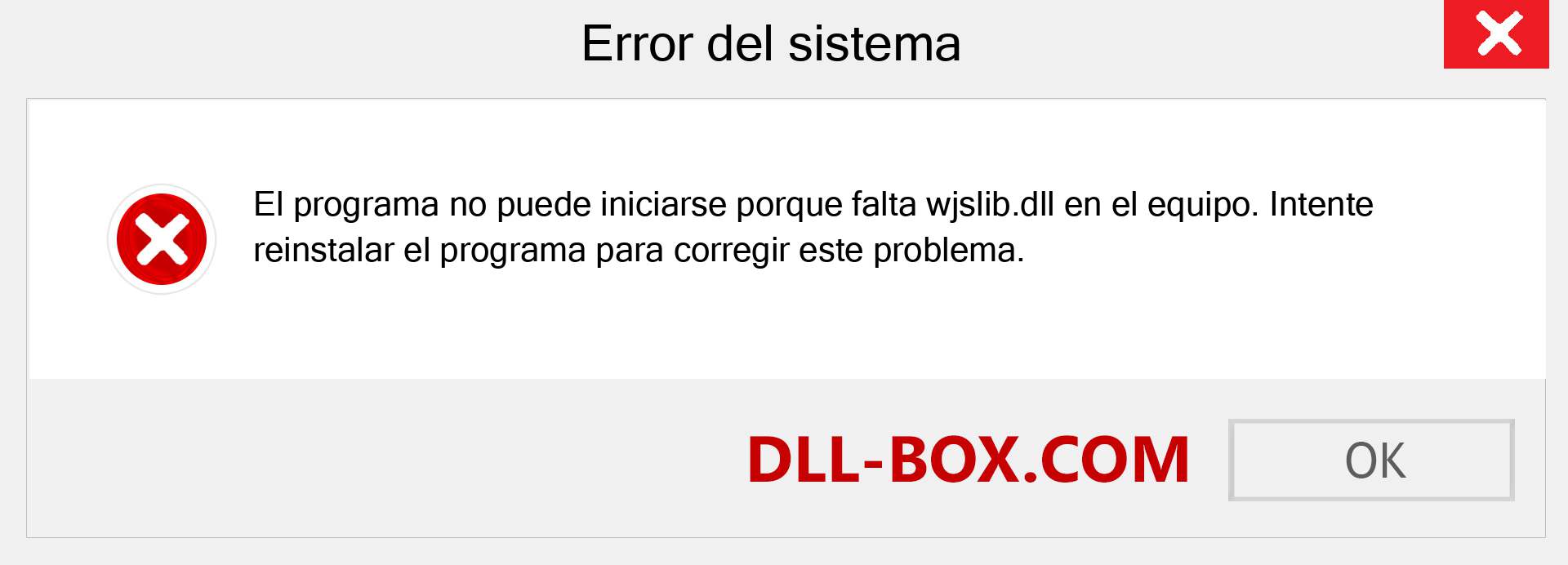 ¿Falta el archivo wjslib.dll ?. Descargar para Windows 7, 8, 10 - Corregir wjslib dll Missing Error en Windows, fotos, imágenes