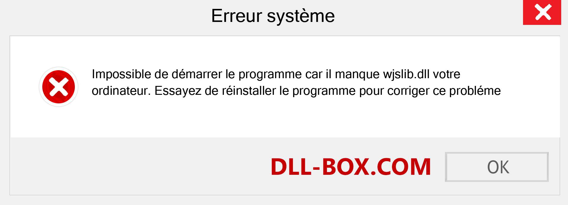 Le fichier wjslib.dll est manquant ?. Télécharger pour Windows 7, 8, 10 - Correction de l'erreur manquante wjslib dll sur Windows, photos, images